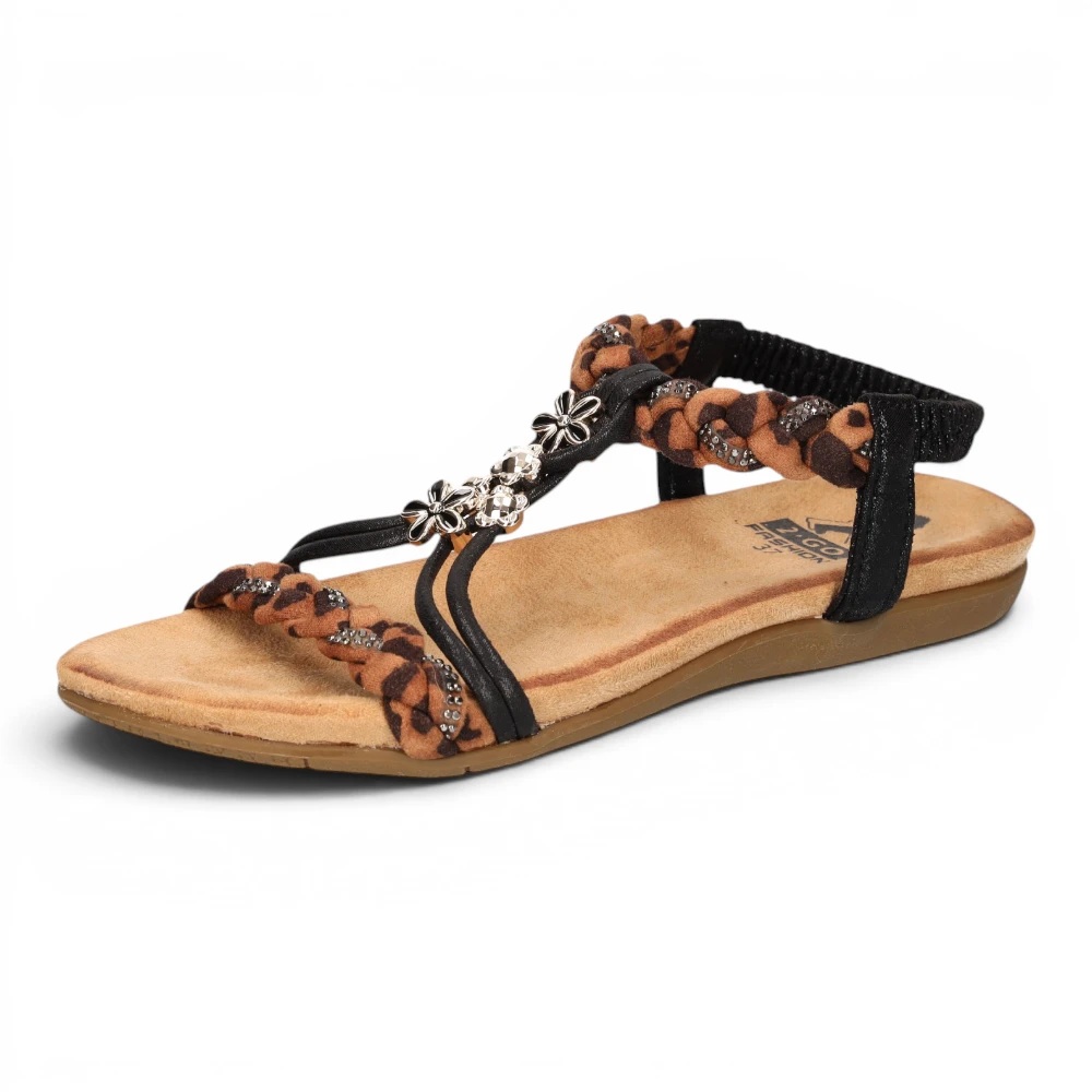 8018830-997 2GO Fashion Ženska sandala – Schwarz/Leo