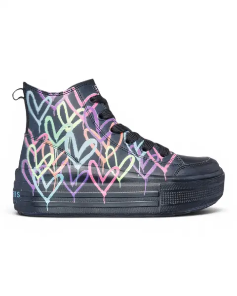 Hyperlift Love Daze dječje visoke tenisice crno-multicolor – Skechers