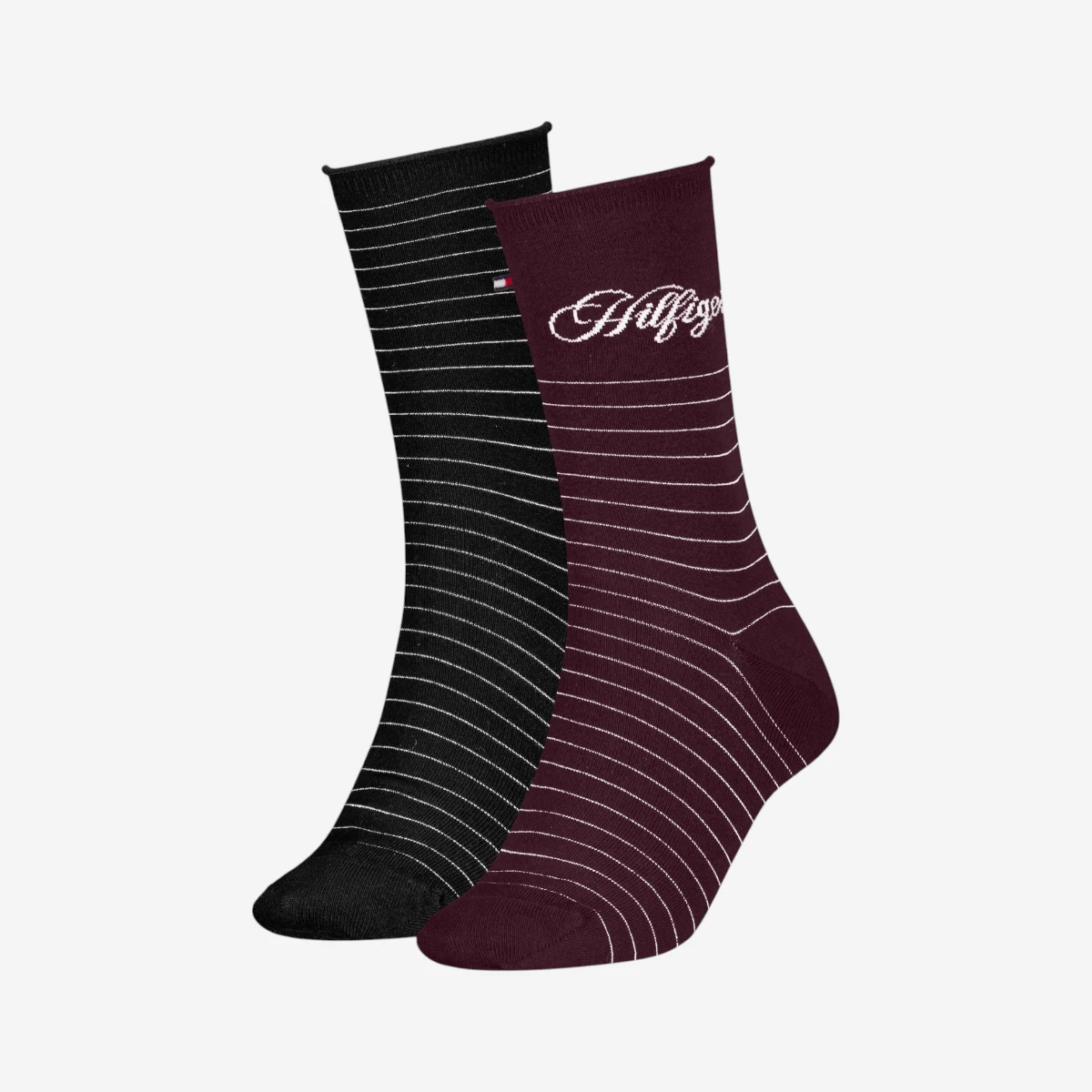701236455-003 Tommy Hilfiger ženske čarape Women Sock Hilfiger Stripe 2P burgundy blk