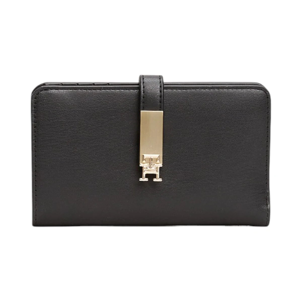 AW0AW17262-BDS TOMMY HILFIGER TH HERITAGE MED WALLET ZENSKI NOVCANIK CRNI SREDNJI GOLD LOGO