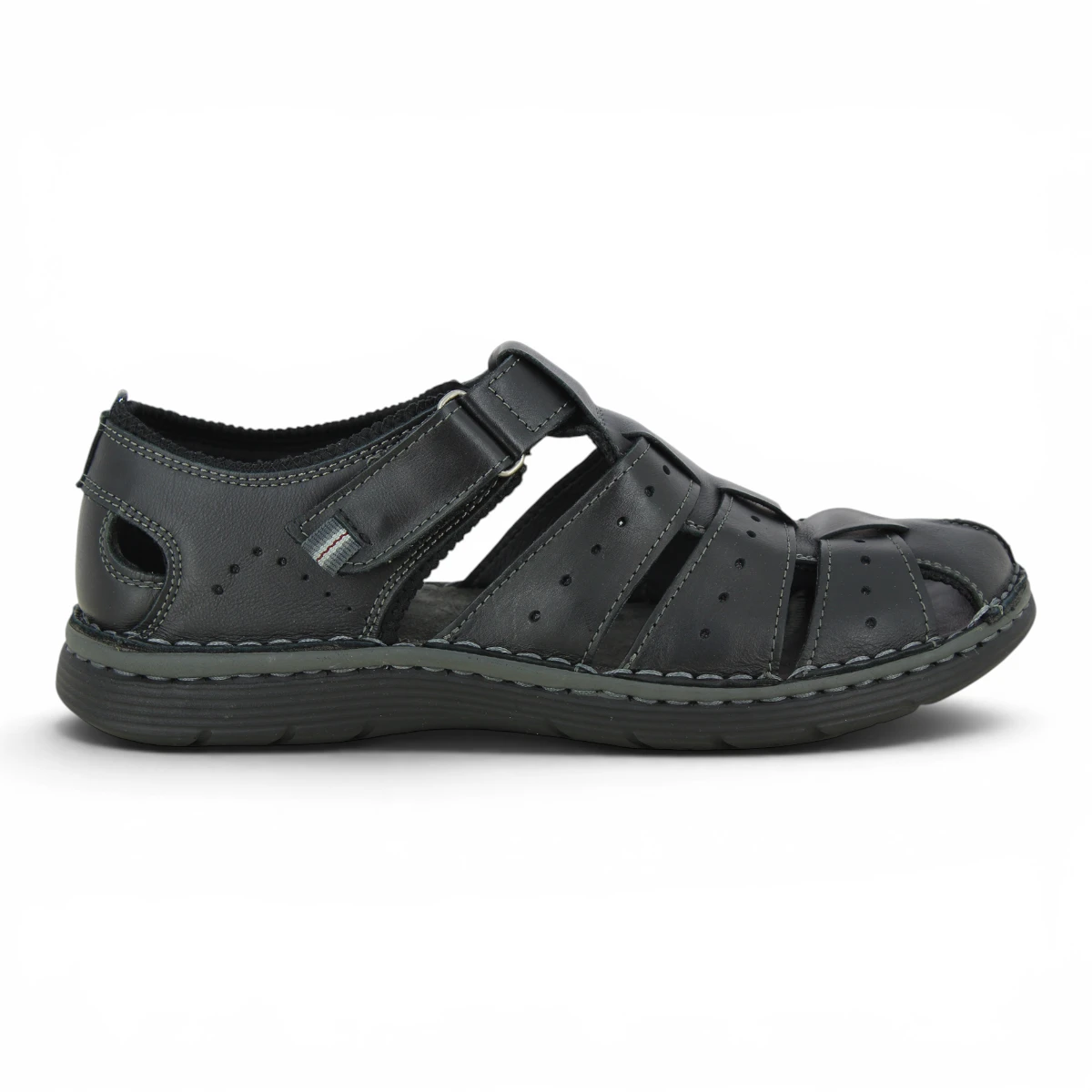 02128230-NER Crne muške sandale od kože – Calba Moda