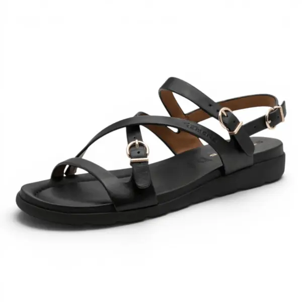 Ženske Kožne Sandale Tamaris Black – Bezvremenski Stil na Nisku Petu