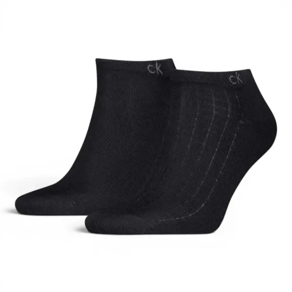 Crne muške niske čarape s kockastim uzorkom 2-pack – Calvin Klein
